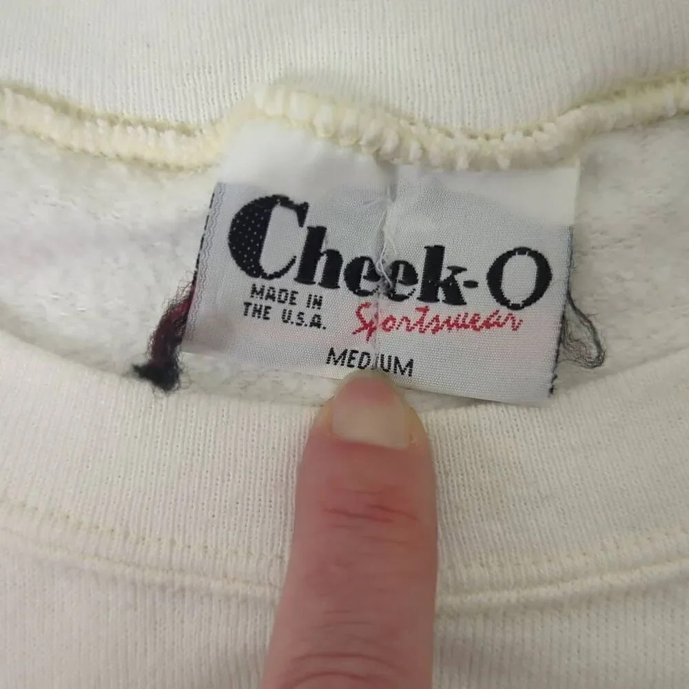 Vintage Cheek-0 Men’s Medium White Eagle Christianity Religious Pullover Sweater